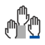 Raised hands icon